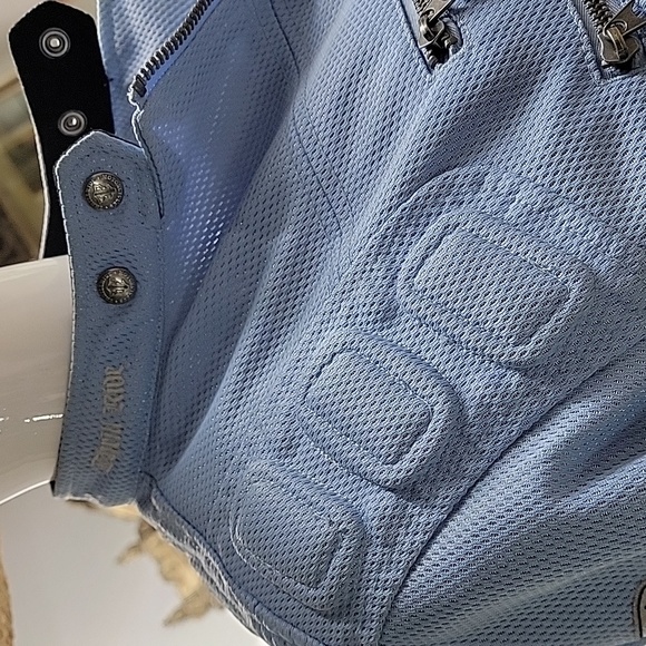 Thrill Ride Motorcycle Biker Jacket Light Blue Mesh Padded Size Medium - Picture 3 of 16